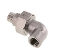 90° L-Koppeling Aansluiting 3/8'' Buitendraad R X Binnendraad Rp RVS Conische Afdichting 16bar