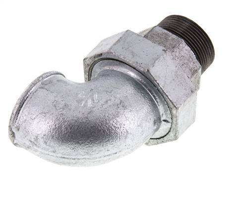 90° L-Koppeling Wartelmoer 1 1/2'' Buitendraad R X Binnendraad Rp Gietijzer Vlakke Afdichting Centellen 25bar