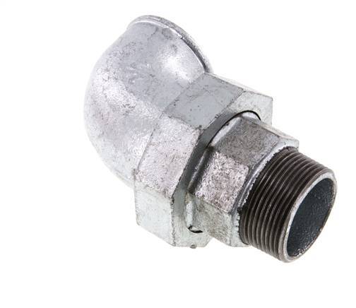 90° L-Koppeling Wartelmoer 1 1/2'' Buitendraad R X Binnendraad Rp Gietijzer Vlakke Afdichting Centellen 25bar