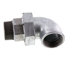 90° L-Koppeling Wartelmoer 1 1/2'' Buitendraad R X Binnendraad Rp Gietijzer Vlakke Afdichting Centellen 25bar
