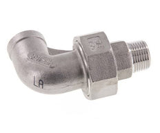 90° L-Koppeling Wartelmoer 3/8'' Buitendraad R X Binnendraad Rp RVS Vlakke Afdichting PTFE 16bar