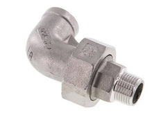 90° L-Koppeling Wartelmoer 3/8'' Buitendraad R X Binnendraad Rp RVS Vlakke Afdichting PTFE 16bar