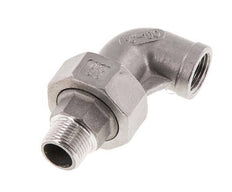 90° L-Koppeling Wartelmoer 3/8'' Buitendraad R X Binnendraad Rp RVS Vlakke Afdichting PTFE 16bar