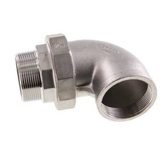 90° L-Koppeling Wartelmoer 2'' Buitendraad R X Binnendraad Rp RVS Vlakke Afdichting PTFE 16bar