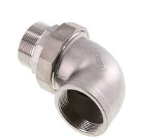 90° L-Koppeling Wartelmoer 2'' Buitendraad R X Binnendraad Rp RVS Vlakke Afdichting PTFE 16bar