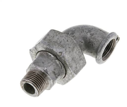 90° L-Koppeling Verbinding 3/8'' Buitendraad R X Binnendraad Rp Gietijzer Vlakke Afdichting Centellen 25bar