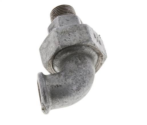 90° L-Koppeling Verbinding 3/8'' Buitendraad R X Binnendraad Rp Gietijzer Vlakke Afdichting Centellen 25bar