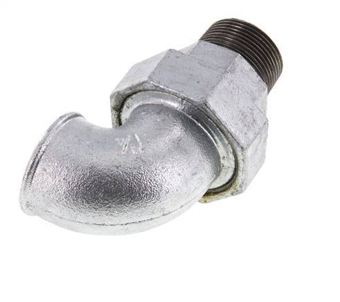 90° L-Koppeling Wartelmoer 1 1/4'' Buitendraad R X Binnendraad Rp Gietijzer Vlakke Afdichting Centellen 25bar