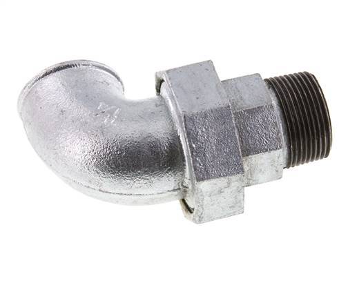 90° L-Koppeling Wartelmoer 1 1/4'' Buitendraad R X Binnendraad Rp Gietijzer Vlakke Afdichting Centellen 25bar