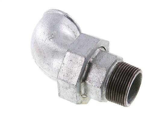 90° L-Koppeling Wartelmoer 1 1/4'' Buitendraad R X Binnendraad Rp Gietijzer Vlakke Afdichting Centellen 25bar