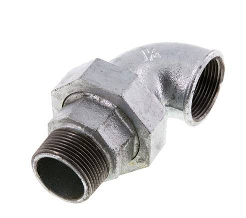 90° L-Koppeling Wartelmoer 1 1/4'' Buitendraad R X Binnendraad Rp Gietijzer Vlakke Afdichting Centellen 25bar