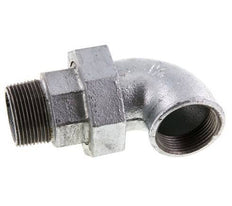 90° L-Koppeling Wartelmoer 1 1/4'' Buitendraad R X Binnendraad Rp Gietijzer Vlakke Afdichting Centellen 25bar