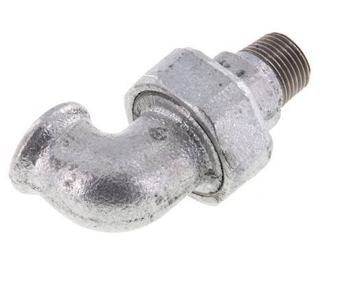 90° L-Koppeling Wartelmoer 1/2'' Buitendraad R X Binnendraad Rp Gietijzer Vlakke Afdichting Centellen 25bar