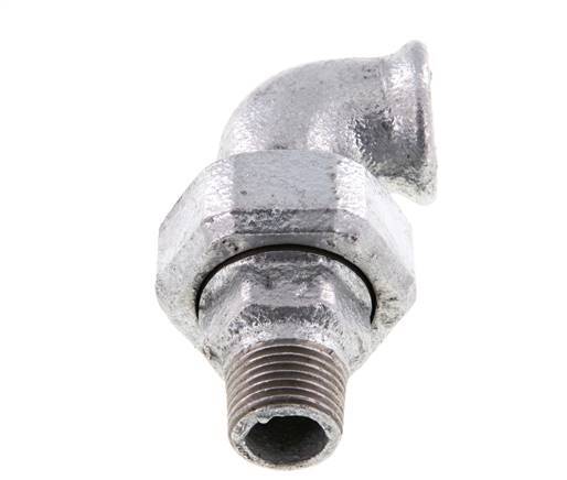 90° L-Koppeling Wartelmoer 1/2'' Buitendraad R X Binnendraad Rp Gietijzer Vlakke Afdichting Centellen 25bar