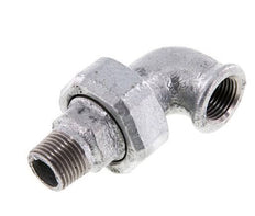 90° L-Koppeling Wartelmoer 1/2'' Buitendraad R X Binnendraad Rp Gietijzer Vlakke Afdichting Centellen 25bar