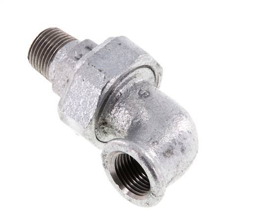 90° L-Koppeling Wartelmoer 1/2'' Buitendraad R X Binnendraad Rp Gietijzer Vlakke Afdichting Centellen 25bar