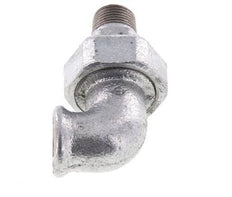 90° L-Koppeling Wartelmoer 1/2'' Buitendraad R X Binnendraad Rp Gietijzer Vlakke Afdichting Centellen 25bar