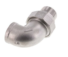 90° L-Koppeling Wartelmoer 1 1/2'' Buitendraad R X Binnendraad Rp RVS Vlakke Afdichting PTFE 16bar