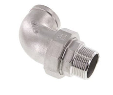 90° L-Koppeling Wartelmoer 1 1/2'' Buitendraad R X Binnendraad Rp RVS Vlakke Afdichting PTFE 16bar