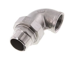 90° L-Koppeling Wartelmoer 1 1/2'' Buitendraad R X Binnendraad Rp RVS Vlakke Afdichting PTFE 16bar