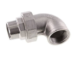 90° L-Koppeling Wartelmoer 1 1/2'' Buitendraad R X Binnendraad Rp RVS Vlakke Afdichting PTFE 16bar