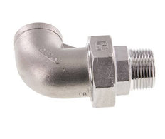 90° L-Koppeling Wartelmoer 1'' Buitendraad R X Binnendraad Rp RVS Vlakke Afdichting PTFE 16bar