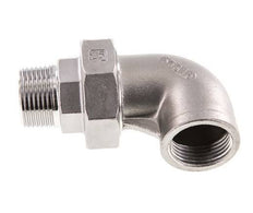 90° L-Koppeling Wartelmoer 1'' Buitendraad R X Binnendraad Rp RVS Vlakke Afdichting PTFE 16bar