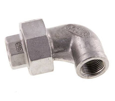 90° Aansluiting Wartelmoer Rp3/8'' Binnendraad RVS Conische Afdichting 16bar