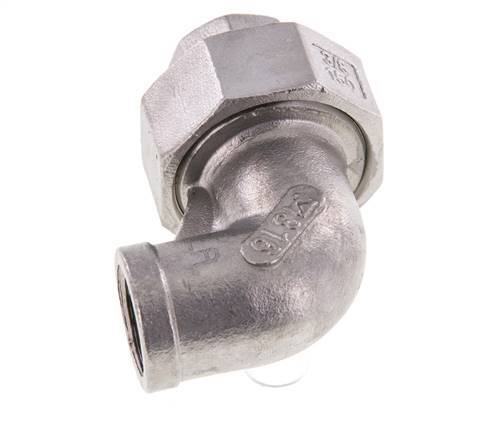 90° Aansluiting Wartelmoer Rp3/8'' Binnendraad RVS Conische Afdichting 16bar