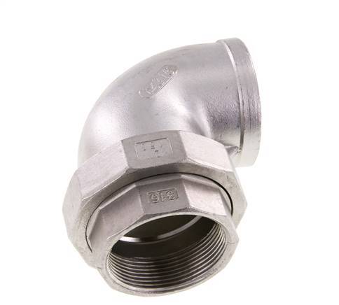 90° Aansluiting Wartelmoer Rp2'' Binnendraad RVS Conische Dichting 16bar