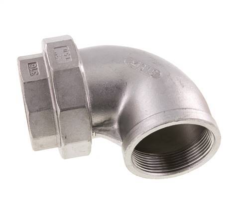 90° Aansluiting Wartelmoer Rp2'' Binnendraad RVS Conische Dichting 16bar