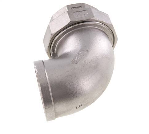 90° Aansluiting Wartelmoer Rp2'' Binnendraad RVS Conische Dichting 16bar
