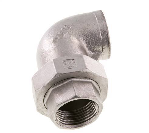 90° Uniale Connector Rp1'' Binnendraad RVS Conische Afdichting 16bar