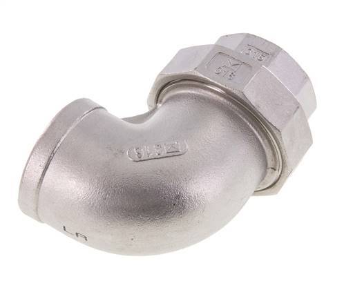 90° Unieaansluiting Rp1 1/2'' Binnendraad RVS Conische Afdichting 16bar