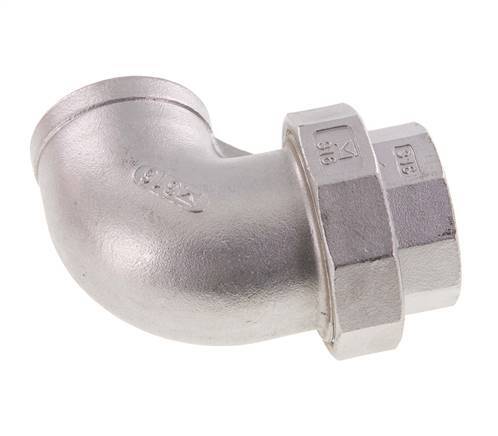 90° Unieaansluiting Rp1 1/2'' Binnendraad RVS Conische Afdichting 16bar