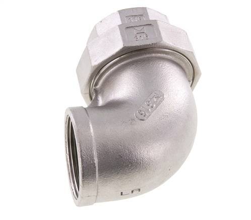 90° Unieaansluiting Rp1 1/2'' Binnendraad RVS Conische Afdichting 16bar