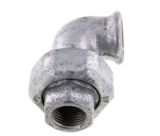 L-Stuk Wartelmoer Rp1/2'' Binnendraad Gietijzer Conische Afdichting 25bar