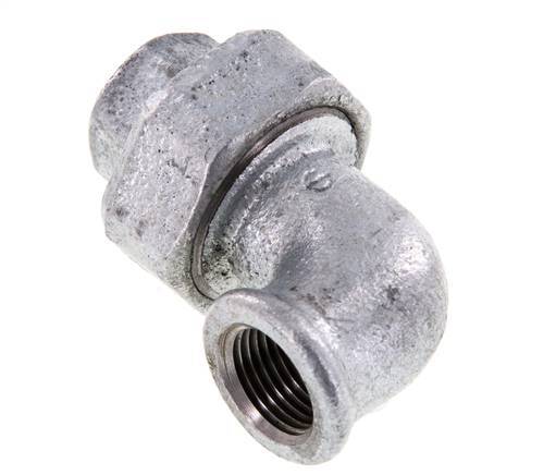 L-Stuk Wartelmoer Rp1/2'' Binnendraad Gietijzer Conische Afdichting 25bar