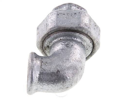 L-Stuk Wartelmoer Rp1/2'' Binnendraad Gietijzer Conische Afdichting 25bar