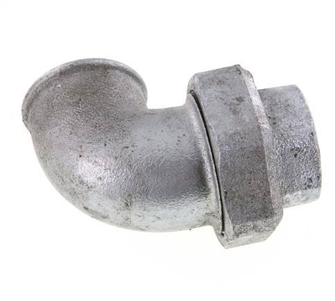L-Stuk Wartelmoer Rp1 1/2'' Binnendraad Gietijzer Conische Dichting 25bar