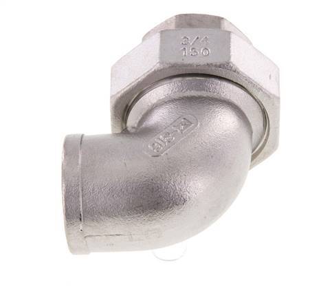 L-Stuk Wartelmoer Rp3/4'' Binnendraade RVS Conische Afdichting 16bar