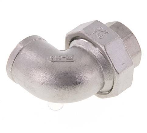 L-Stuk Wartelmoer Rp3/4'' Binnendraade RVS Conische Afdichting 16bar