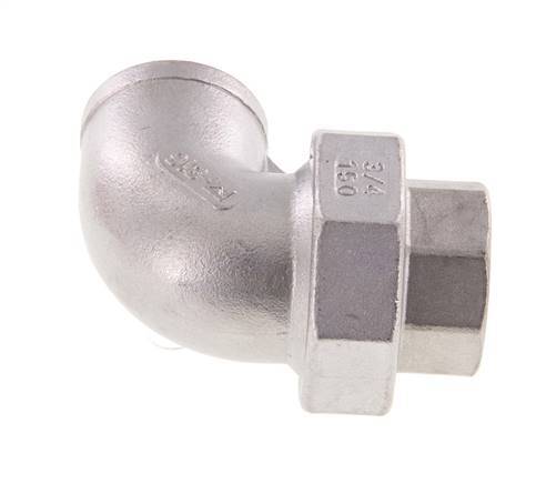 L-Stuk Wartelmoer Rp3/4'' Binnendraade RVS Conische Afdichting 16bar