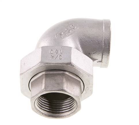 L-Stuk Wartelmoer Rp3/4'' Binnendraade RVS Conische Afdichting 16bar