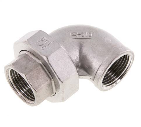L-Stuk Wartelmoer Rp3/4'' Binnendraade RVS Conische Afdichting 16bar