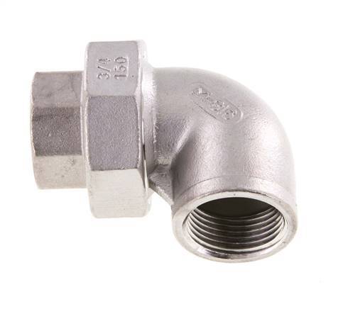 L-Stuk Wartelmoer Rp3/4'' Binnendraade RVS Conische Afdichting 16bar