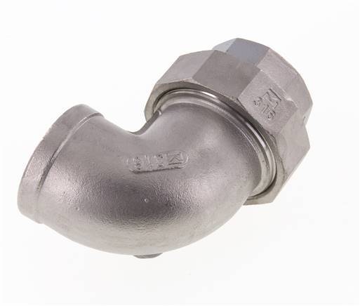 90° Wartelmoer Koppeling Rp1 1/4'' Binnendraad RVS Conische Dichting 16bar