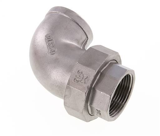 90° Wartelmoer Koppeling Rp1 1/4'' Binnendraad RVS Conische Dichting 16bar