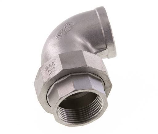 90° Wartelmoer Koppeling Rp1 1/4'' Binnendraad RVS Conische Dichting 16bar
