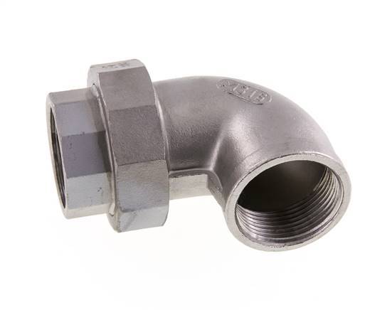 90° Wartelmoer Koppeling Rp1 1/4'' Binnendraad RVS Conische Dichting 16bar